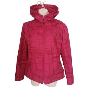 Columbia Omni Shield Womens Jacket Red Geometric Womens Sz M Hooded